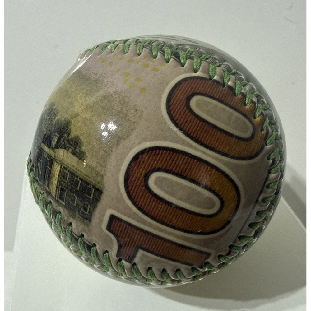 One Hundred Dollar Bill Bureau Of Engraving And Printing Souvenir Baseball Ball - Picture 3 of 7